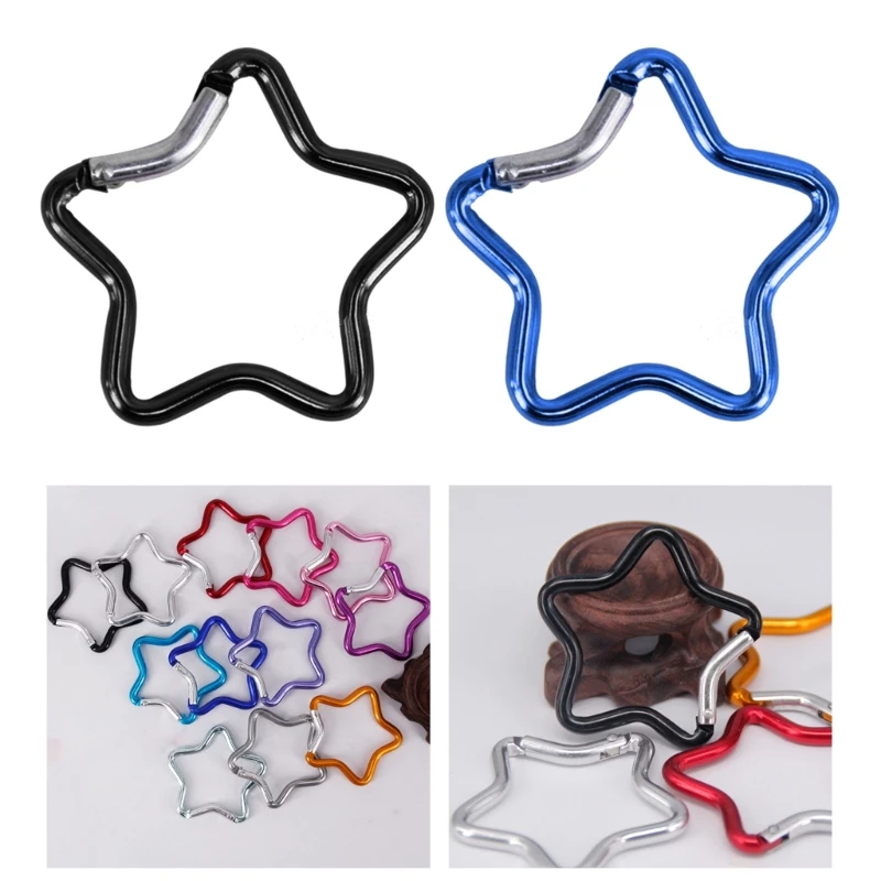 A9LD Aluminum Alloy Locking Star Shape Carabiner for Camping Fishing Hiking Traveling