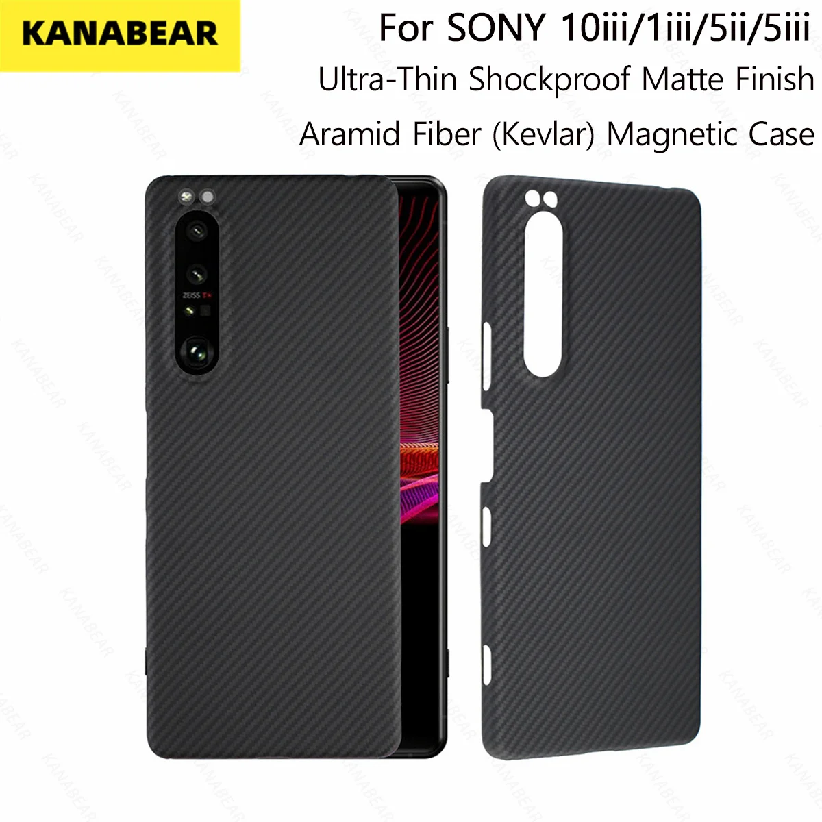 

Самый продаваемый ультратонкий кевларовый чехол для Sony Xperia 1III 5II, текстура углеродного волокна, легкий и простой в установке защитный чехол