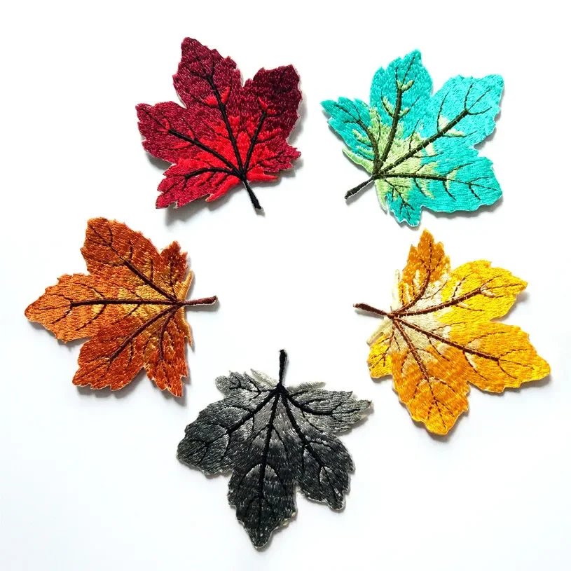 Embroidered Cloth Patch DIY Stickers Maple Leaf Adhesive Cloth Tape Clothing Accessories Bag Accessories Patch Iron on Patches