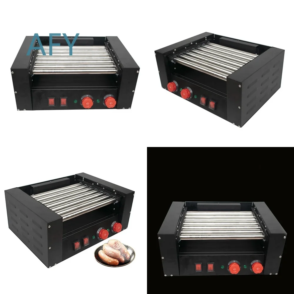 Commercial Hot Dog Roller Grill for Sausage Roasting and Steaming Food Prep Equipment for Food Trucks Cafes Restaurants Fast