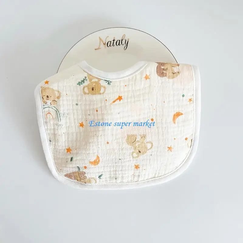 

090B Absorbent Baby Bibs Baby Feeding Cover Gentle & Breathable Baby Bibs Cotton Bibs