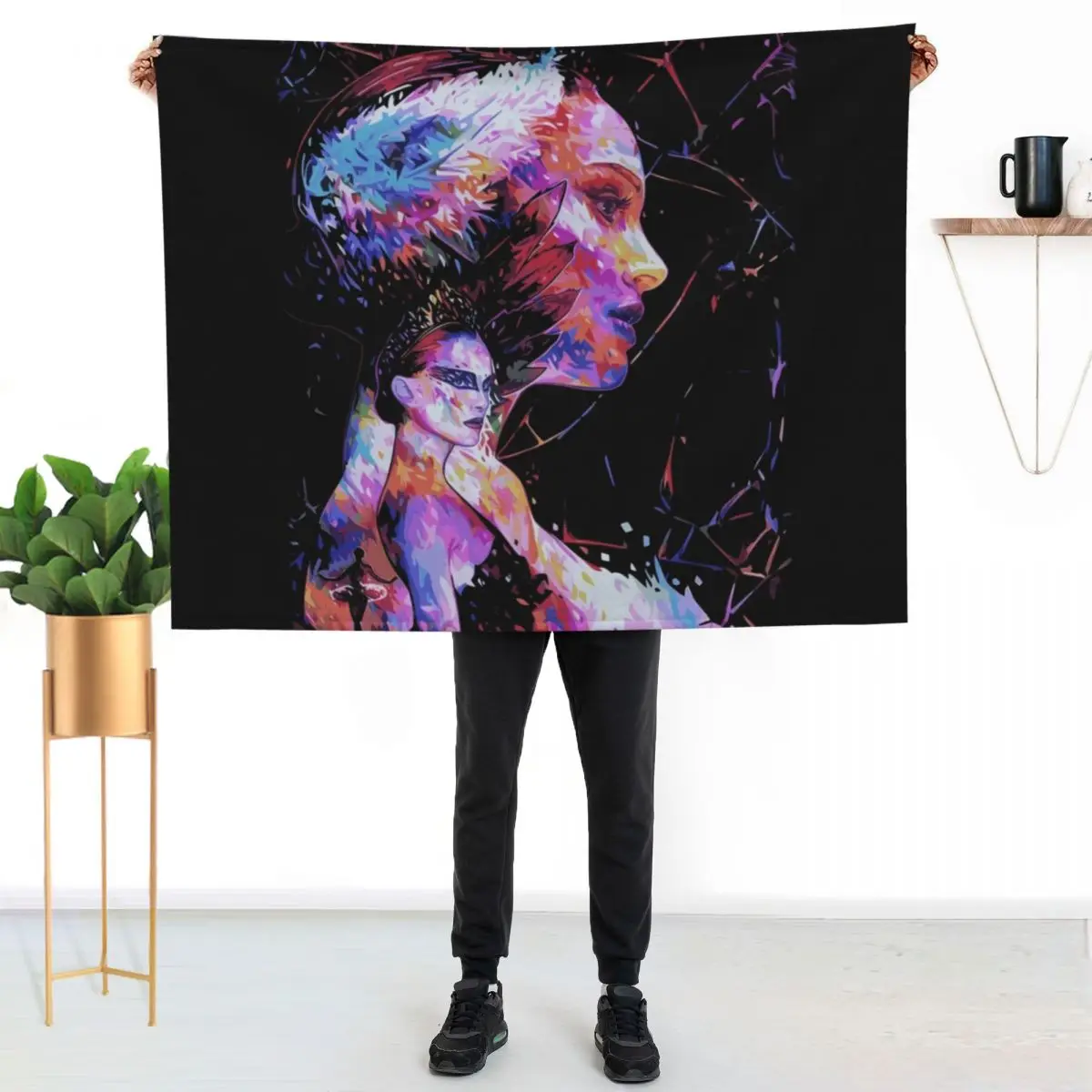 Black Swan - Natalie Portman Movie Artwork Throw Blanket couch cozy soft plush fuzzy picnic outdoor blanket