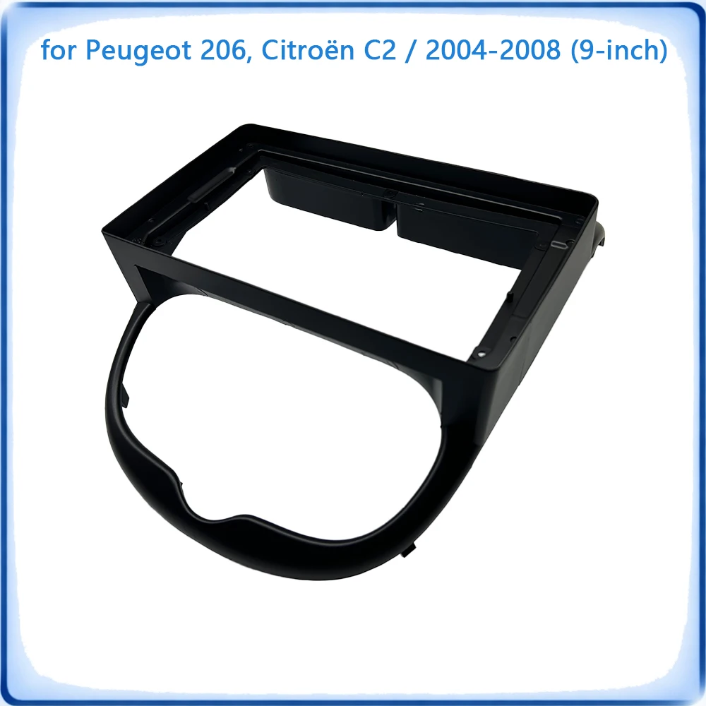 Car Radio Fascia Frame For Peugeot 206 & Citroen C2 2004-2008 9 inch With Canbus Decoder & Wiring Harness Car Accessories P&P