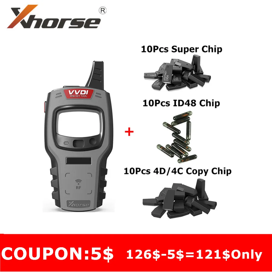 Xhorse VVDI Mini Key Tool Remote Key Programmer Global Version Can Choose Super Chip XNDS00EN XKB501EN ID48 Chip 4D 4C Chip