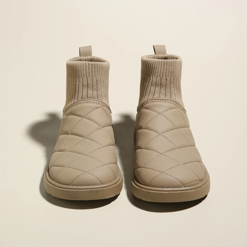 Winter Fleece Warm High Top Cotton Shoes Women 2025 New Platform Non-slip Snow Boots Versatile Short Boots