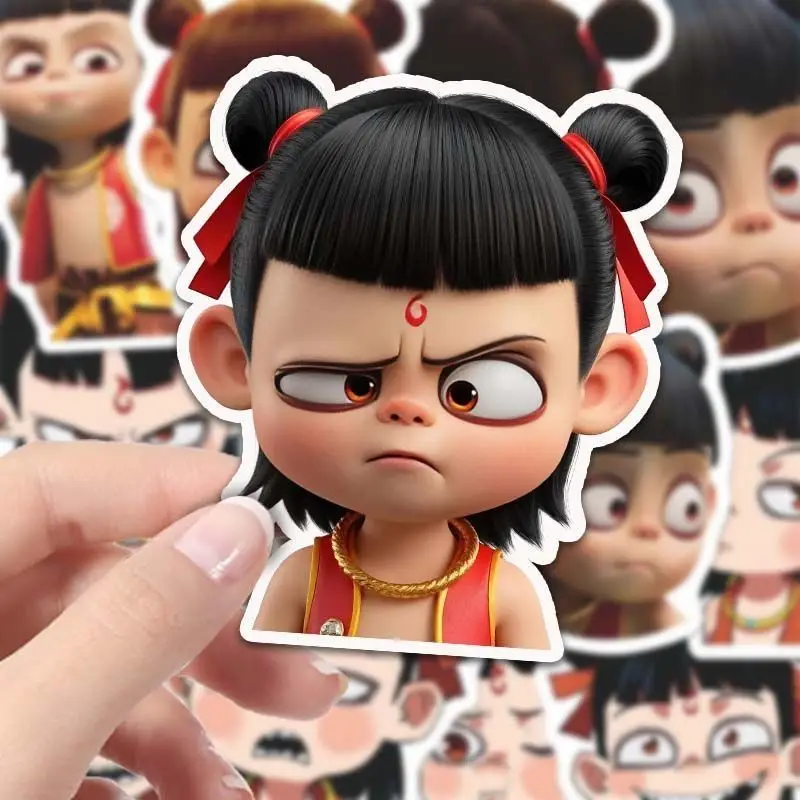 60pcs Nezha Anime Peripheral Emoji Pack DIY Handbook Decorative Stickers Creative Waterproof Graffiti Stickers Children's Toys