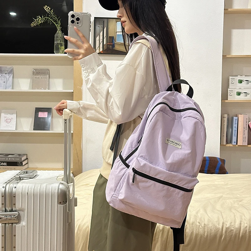 Japanese Style Simple Lazy Style Drapey Student School Bag 2025 Large Capacity Student Sports Backpack Lightweight School Bag