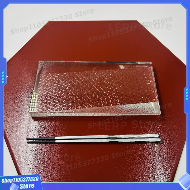 Creative Crystal Glass Sashimi Plate Japanese Kaiseki Sushi Dish Front Cooking Tableware Meeting Board for Restaurant Home
