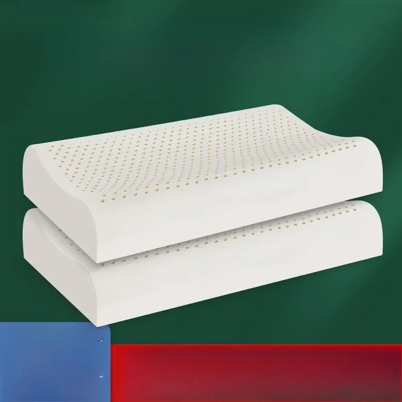 

a pair of latex neck pillows, rubber cervical pillows, sleeping household natural