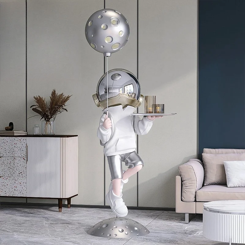 Astronaut Statue Floor-Standing Cartoon Spaceman Furniture Ornament for Living Room Entrance Tv Cabinet Large Home Decoration Piece with a High-End Feel