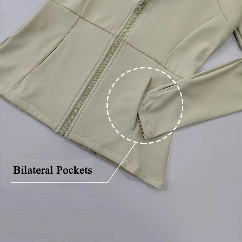 سترة نسائية رياضية من الصوف بأكمام طويلة، معطف دافئ للتخسيس، اليوغا، البيلاتيس، اللياقة البدنية، الجري، الخريف، الشتاء