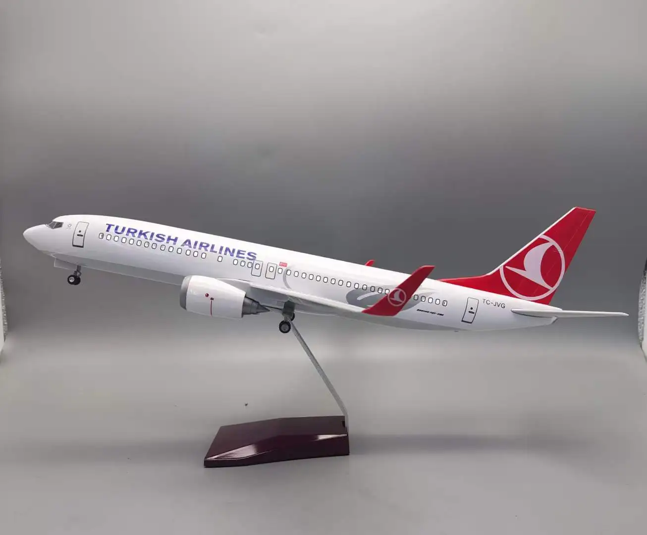 47cm Turkish Airlines 737-800 Airplane Model Aircraft 1/160 Scale Plane Model Display Collection Ornament Gift