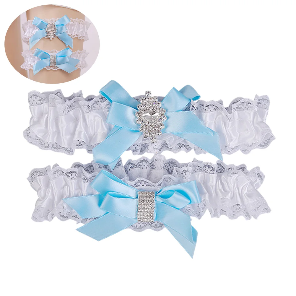 

Elegant Bridal One Size Fits Most Adjustable 60cm 16 23 Inch Elastic Lace Rhinestone Bowknot Wedding Party Prom