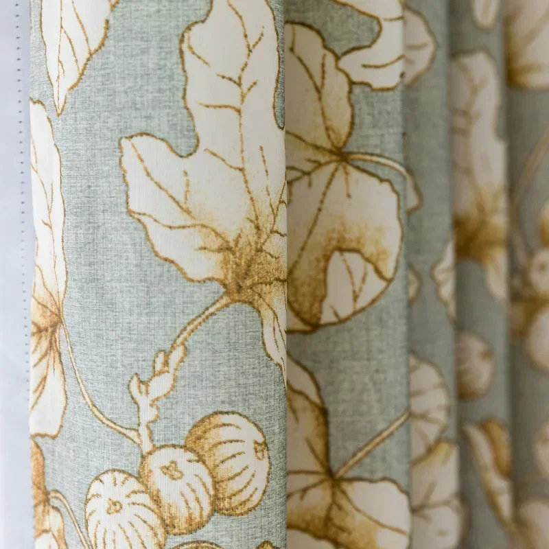 Big Leaf Fruit Pattern Print Autumn Winter Warm Atmosphere Curtains for Living Room Bedroom Dining Study Vertically Custom Size