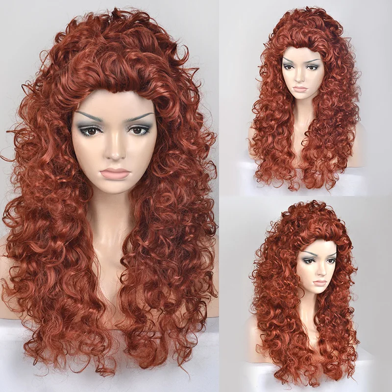 

European and American fluffy small synthetic , high-temperature silk women's fashion wig, long curly hair with