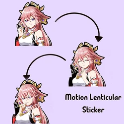 Genshin Impact Yae Miko Motion Stickers Peeker Sticker Waterproof Decals for Car,Laptop,Suitcase,Refrigerator,Etc. Gift