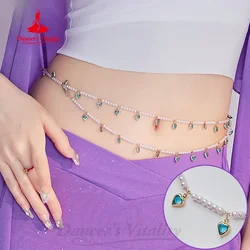 Belly Dance Performance Accessories for Women's Customized Exquisite Pearl Belt Girl's Oriental Belly Dancing Waist Chain