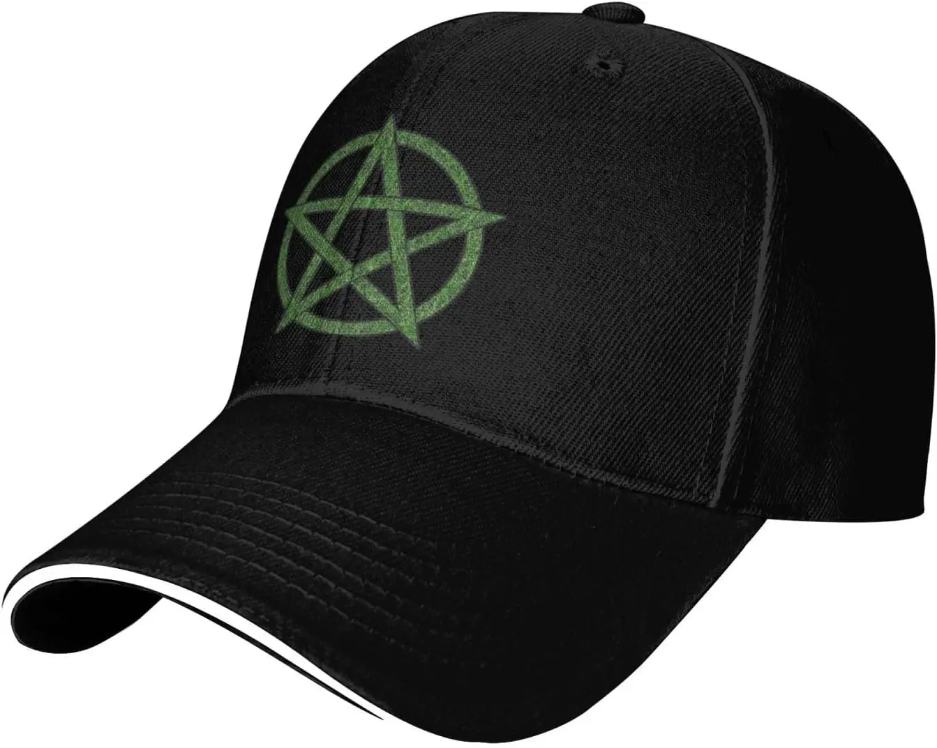 Green Pentacle Pagan Symbol Baseball Cap Polyester Casual Sun Protection Adult Baseball Caps