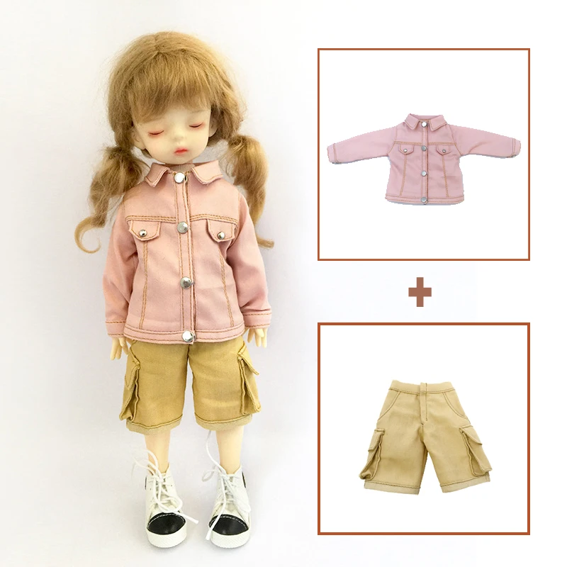 

Fashion Girl Denim Jacket Long Sleeve Coat Casual Shorts 12 Inch Female Doll Clothes For Barbie 30cm Bjd 1/6 Dolls Accessories