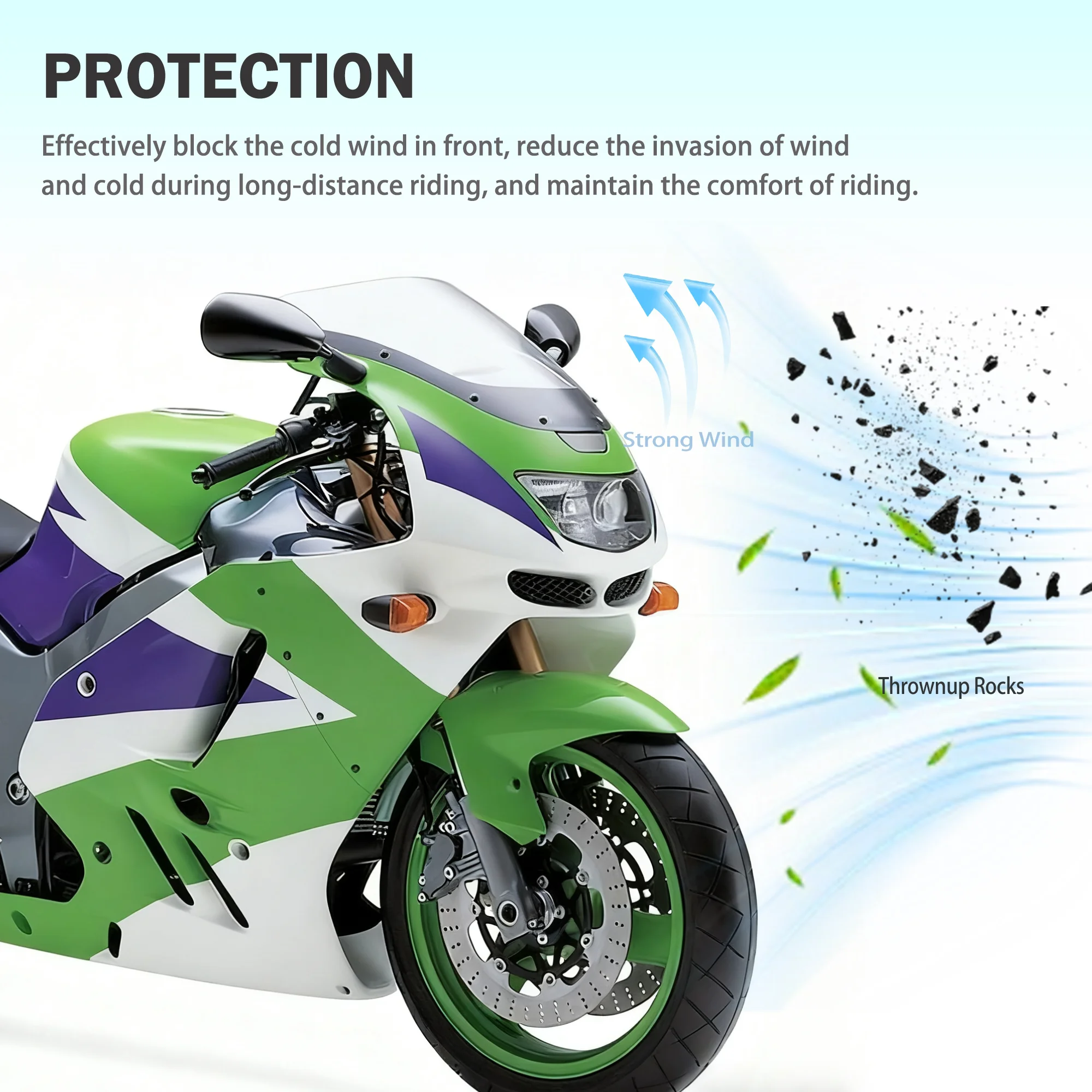 BLACK Motorcycle Windshield Windscreen Fit for Kawasaki Ninja ZX9R