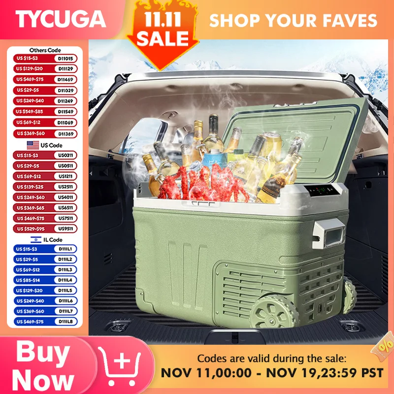 Автомобильный холодильник, уличный домашний морозильник для двух видов использования, мобильный холодильник для хранения на колесах, путешествия, кемпинга, рыбалки