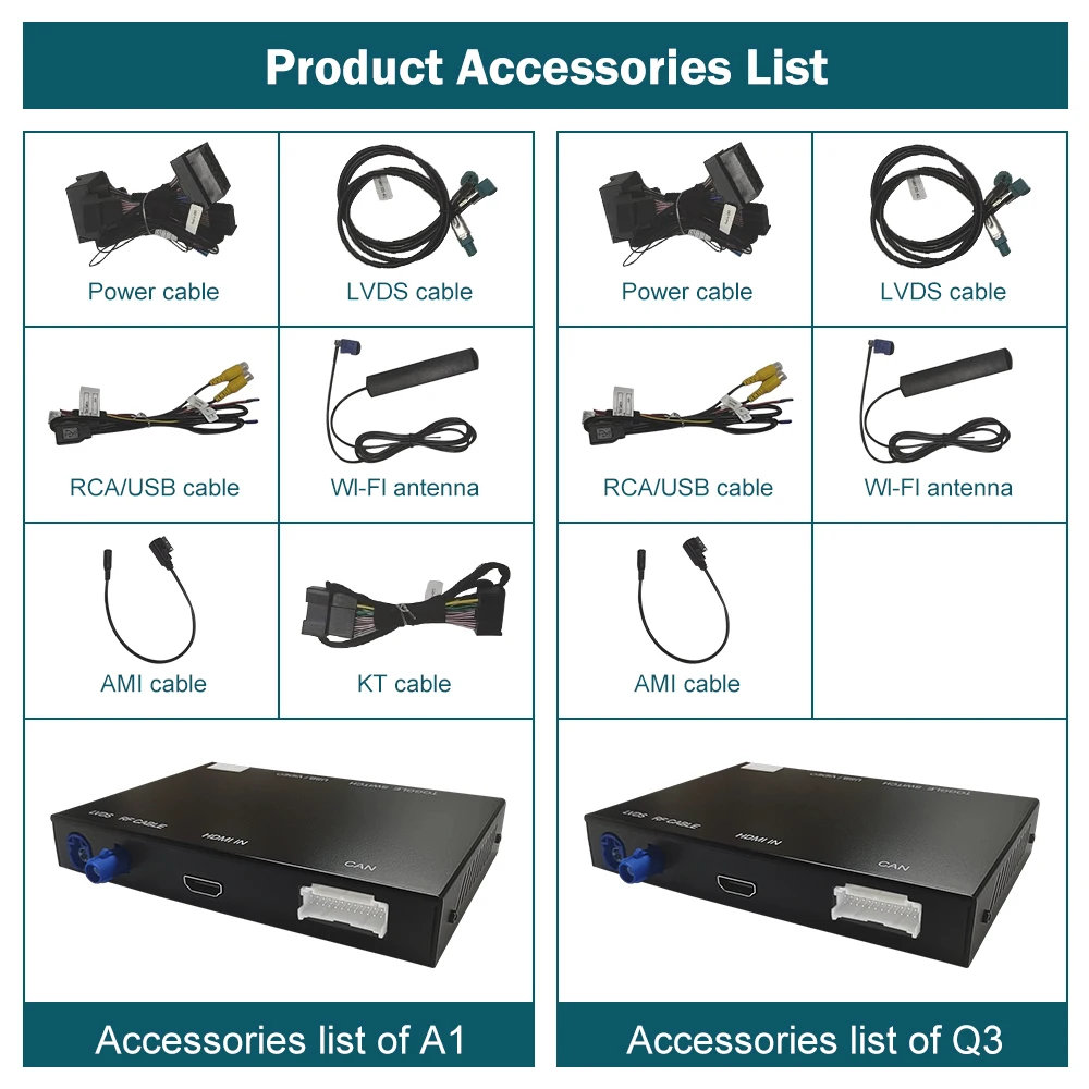 مشغل سيارة لاسلكي أندرويد واجهة آلية ، وصلة مرآة وظائف تشغيل السيارة ، أودي A1-من ، Q3-من الخارج ، RMC #6