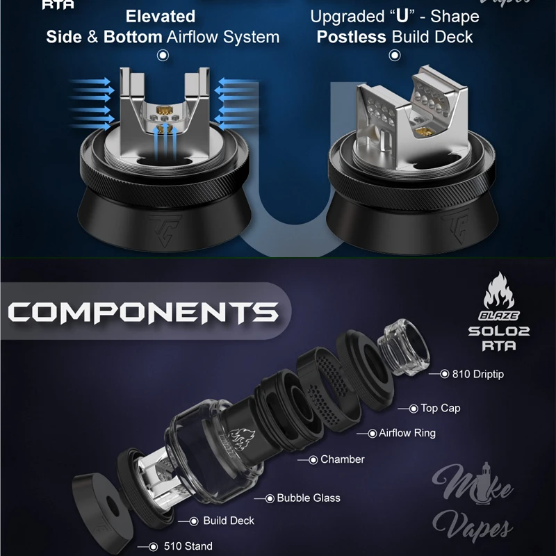 الأصلي Thundercloud الحريق سولو 2 RTA Vape Tank 25 مللي متر ملف واحد قابلة لإعادة البناء Postless سطح السفينة العلوي ملء RTA البخاخة السجائر الإلكترونية #4