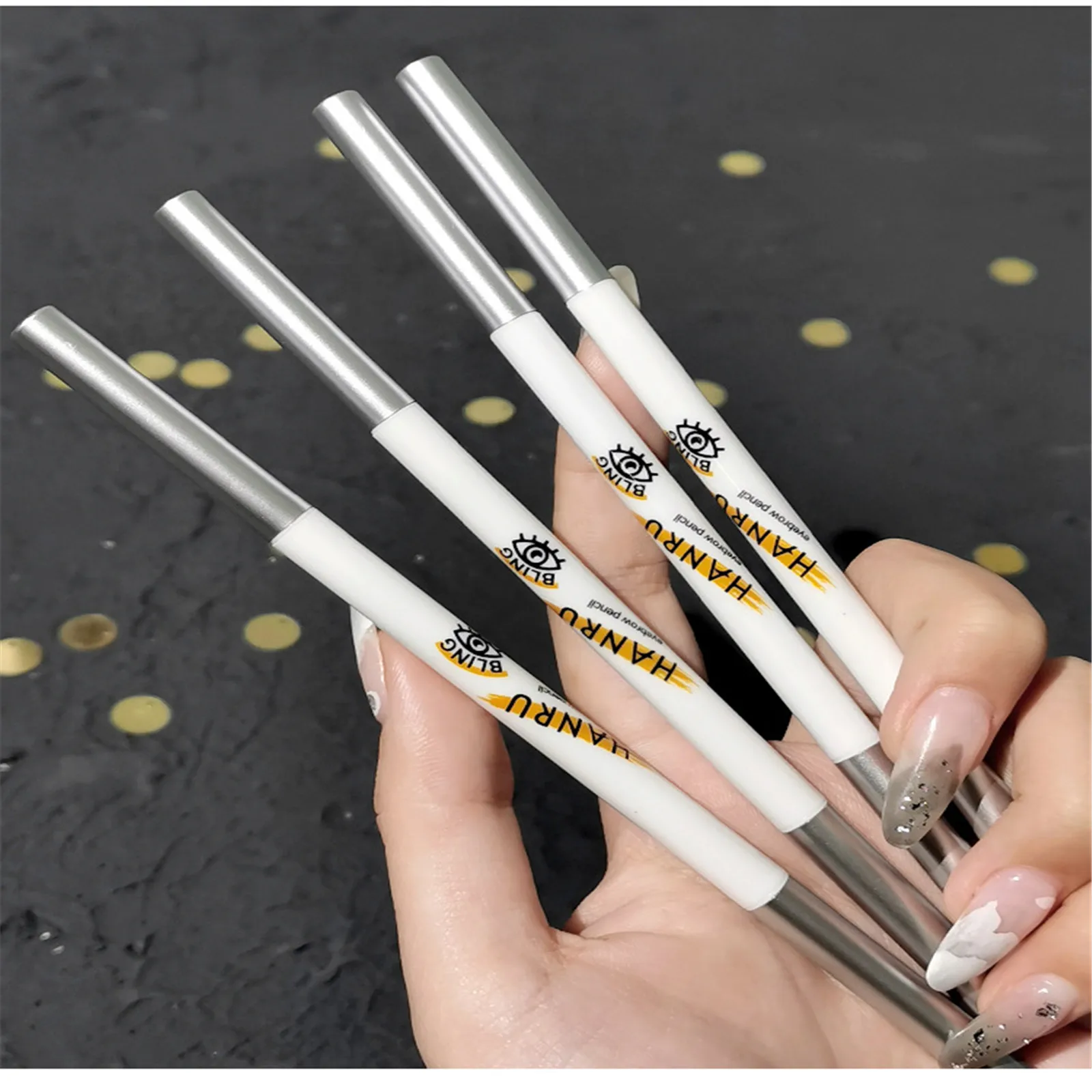 1PC Ultra Fine Double-Ended Eyebrow Pencil Waterproof Sweat-proof Long Lasting Professional Eye Makeup for Women Superfine