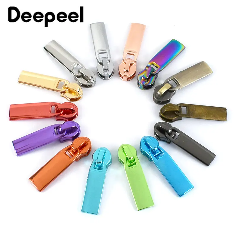 

5/10Pcs 5# Zipper Puller Slider For Nylon Zips Tape Decorative Zippers Head Bag Clothes Backpack DIY Sewing Supplies Accessories