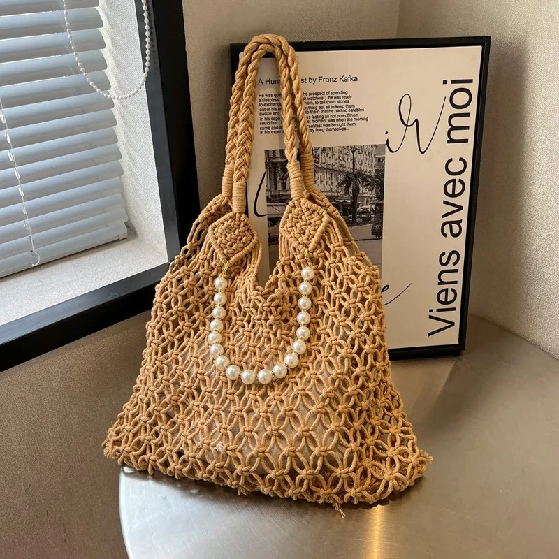 

Designer Brand Summer Hollowed Out Mesh Straw Woven Bag Holiday Beach Bags for Women сумка женская Hot Selling