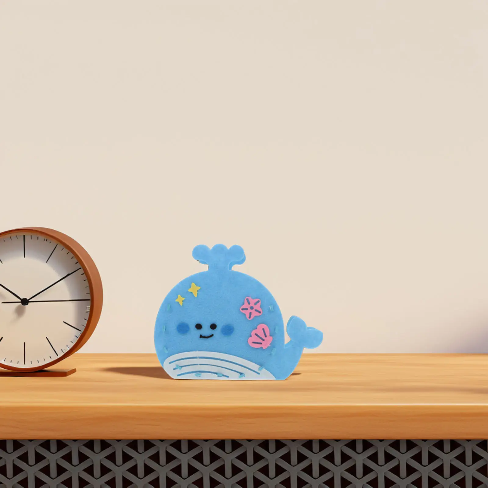DIY Felt Whale Pencil Holder Kit for Cartoon Animal Stationery Organizer Desktop Desk Accessory Makeup Brush Stand Ocean