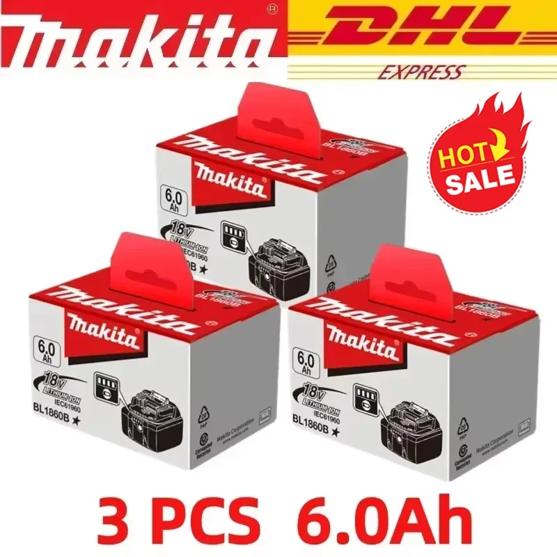 

100% NEW Original Makita 18V 6.0Ah battery, for Makita BL1830 BL1830B BL1840 BL1840B BL1850 BL1850B model power tools battery
