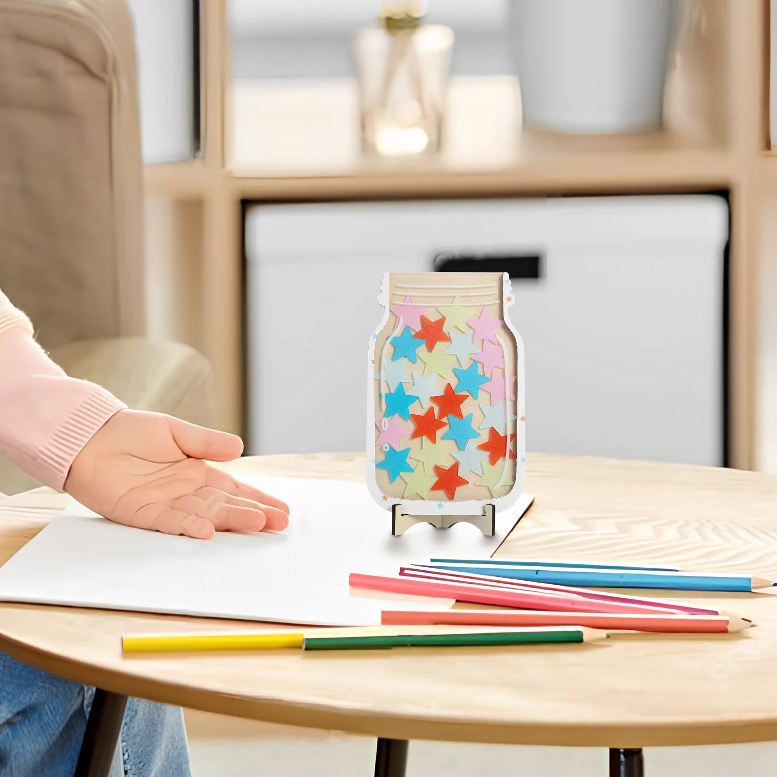 

Star Reward Jar with Colorful Star Tokens Incentive Reward Tool for Classroom Rewards and Training Motivation Rewards Jar