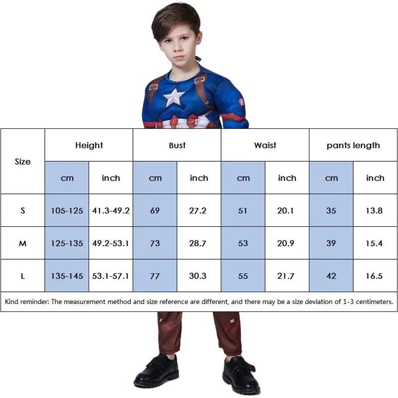 2025 New Kids Captain America Muscle Superhero Cosplay Jumpsuits Shield Mask Boys Suit Halloween Costume for abc