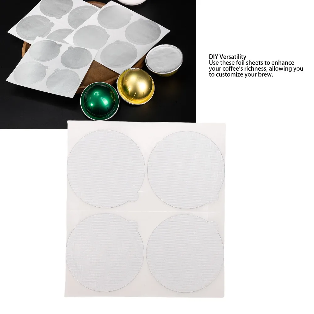 100 Pcs set Self Adhesive Aluminum Foil Lids 51mm/2.0in Replacement Seals Capsule Cover Seals Compatible Coffee Pod Stickers