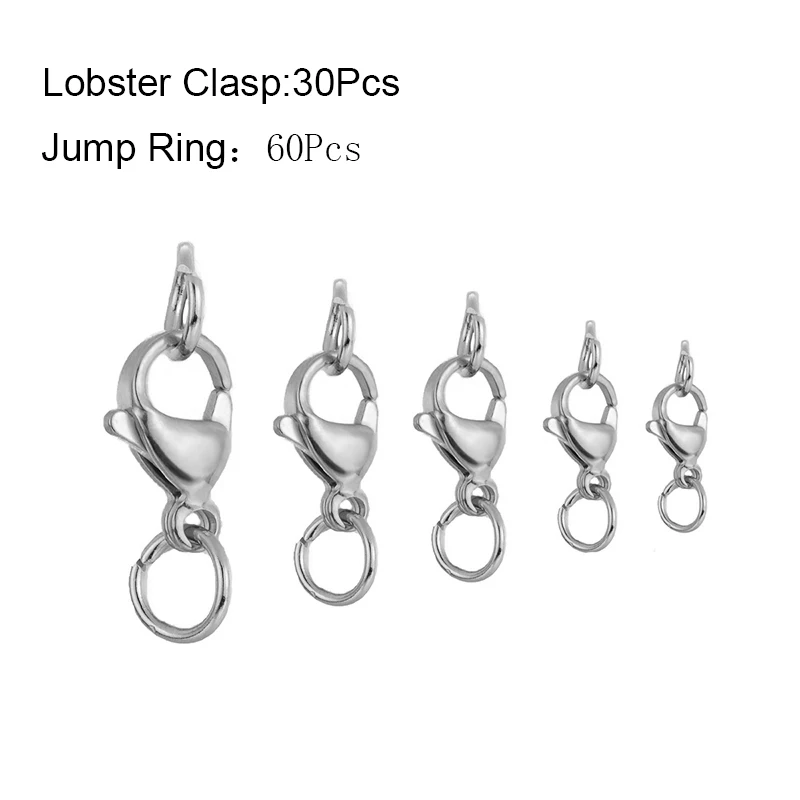 10-40 Stück Edelstahl Hummer verschlüsse Haken Anschlüsse mit Bieger ingen für Armband Halskette Kette DIY Schmuck machen Ergebnisse