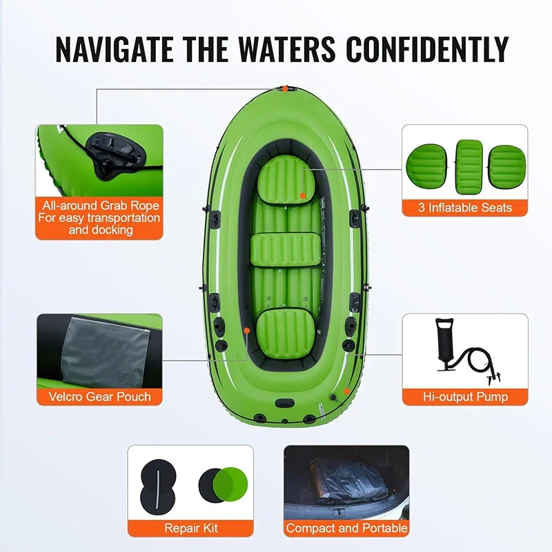 Hot Sale Inflatable Power PVC Fishing Boat for Outdoor Water Sports in Rivers and Lakes