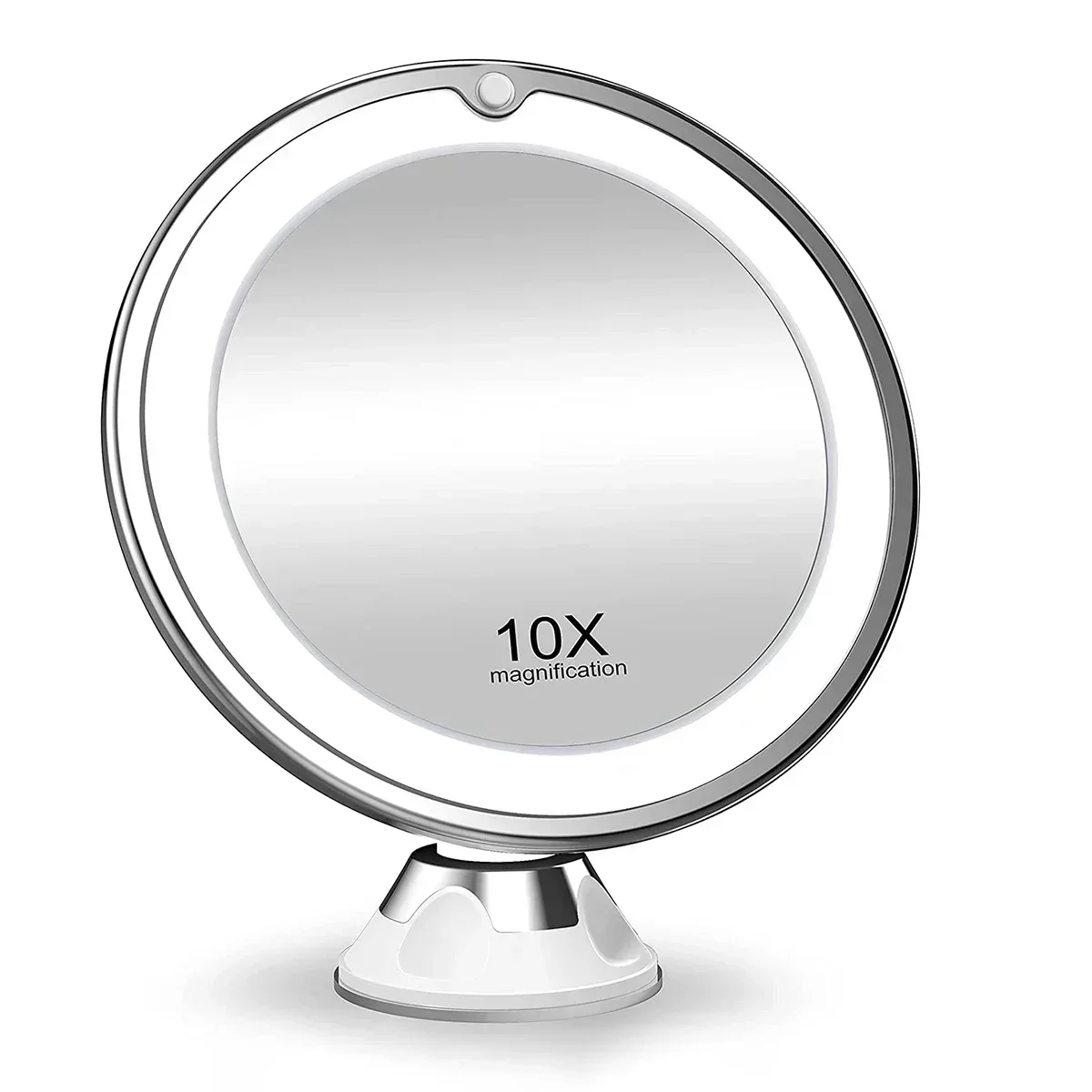 Flexible 10x Magnifying Vanity Mirror with Lights Touch Screen Lighting Dressing Makeup Lamp Bottom Sucker Portable Design LED