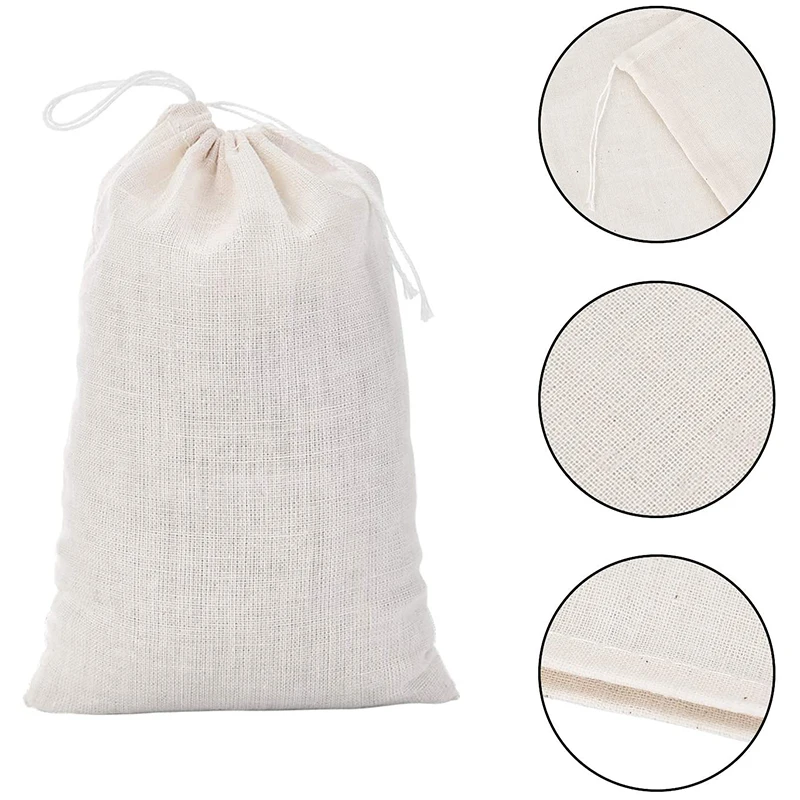 200 Pack Cotton Muslin Bags Sachet Bag Multipurpose Drawstring Bags For Tea Jewelry Wedding Party Favors Storage (4 X 6 Inches)