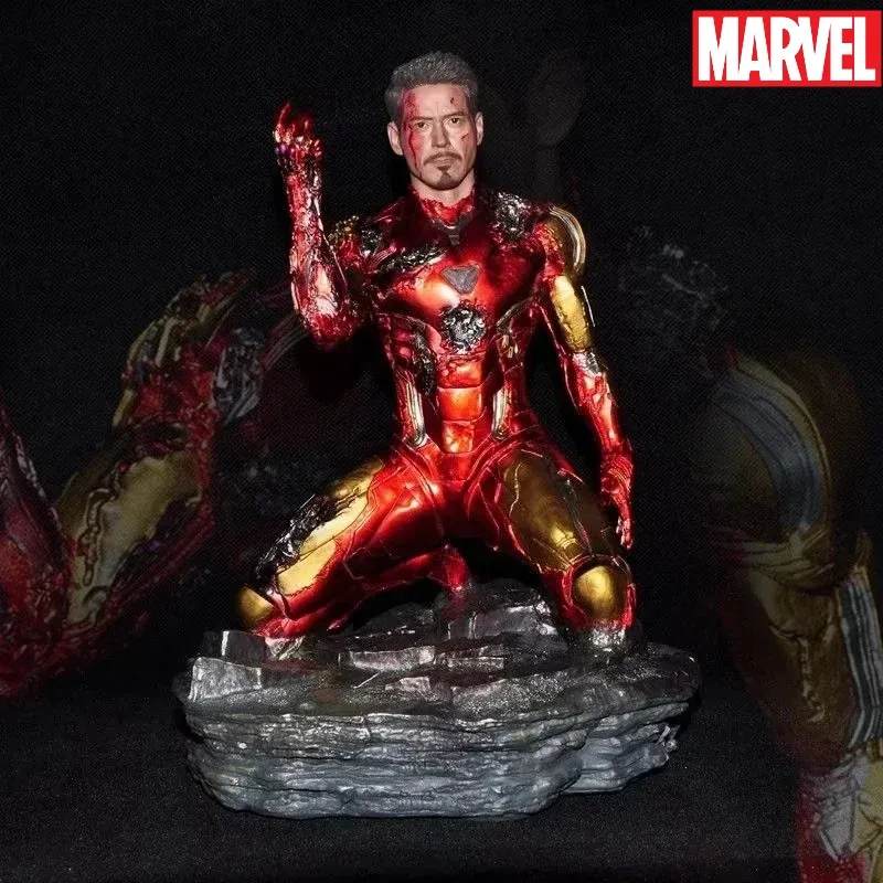 Iron Man The Avengers Endgame Mk85 Snap Your Fingers Gk Kneeling Statue Boxed Figure Collection Decoration Birthday Toys Gifts