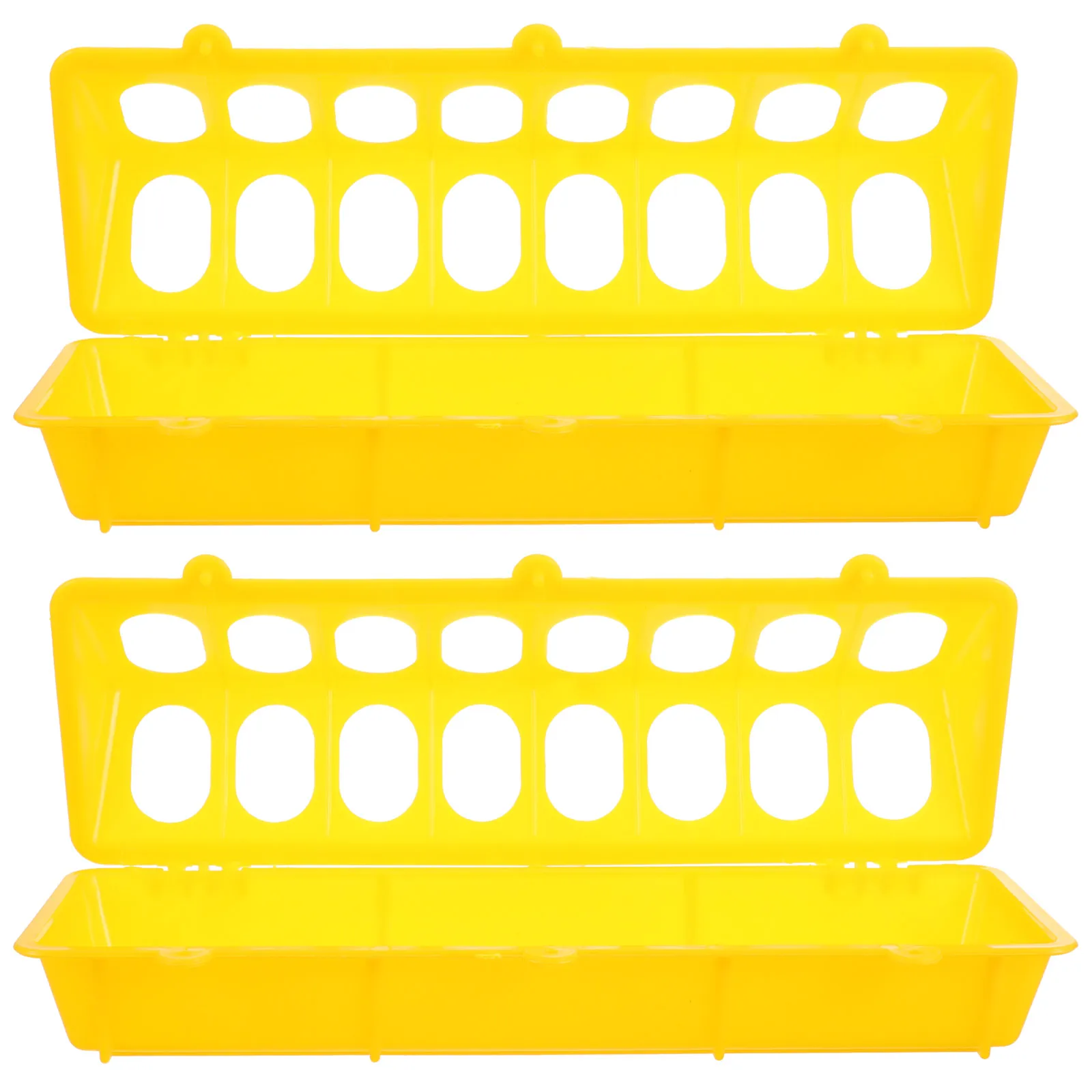 

2pcs Plastic Chicken Duck Feeder Waterer 300x120x80mm Yellow Poultry Farm Supplies Bird Feed Holder Trough Container