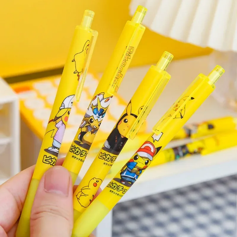 Pokemon Pikachu Cartoon Neutral Pen Set Black Blue Neutral Pen Bullet Tip 0.5mm School Office Supplies Stationery Stationery New