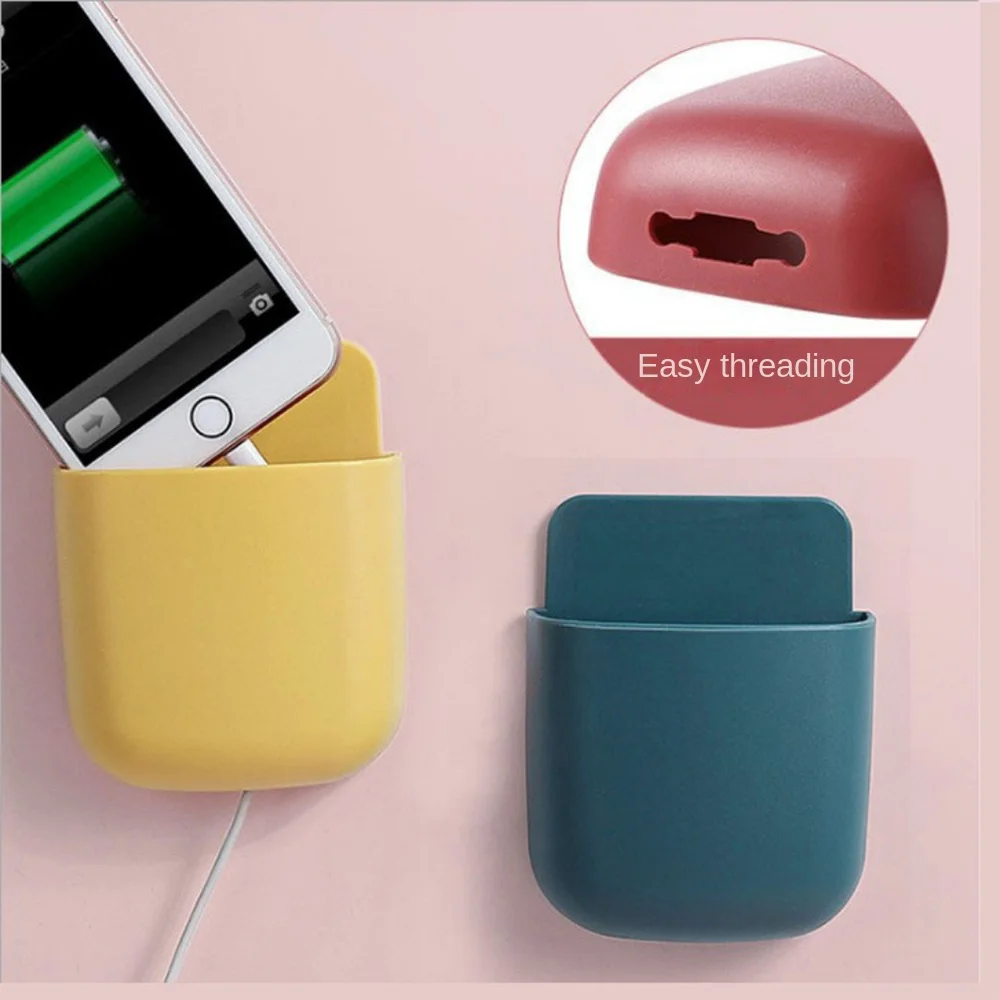 New Plastic Remote Storage Box Container Perforation-free Placement Wall Mounted Case Home Decor Sticky Charging Holder