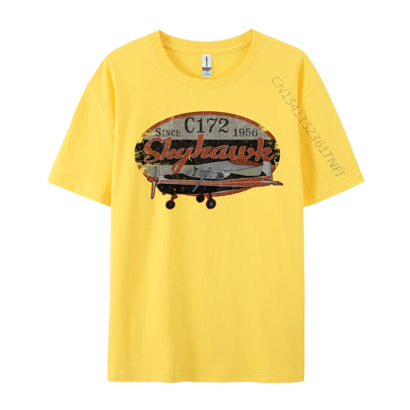 Skyhawk Vintage Retro C172 Samolot Latający Pilot Europa Gorąca Wyprzedaż Koszulka z nadrukiem 3D Czysta bawełna Męskie topy Koszulka T-Shirt