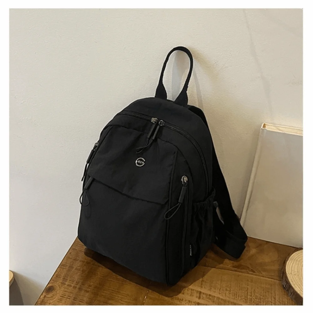 

Solid Color Oxford Fabric Backpack Light Weight Nylon Casual Crossbody Bag Adjustable Strap Large Capacity