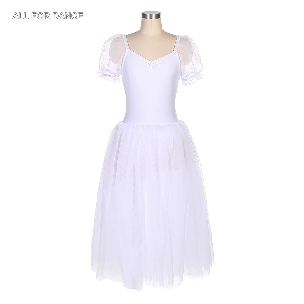 

17306 New Arrival Women Stage Performance Long Ballet Tutu Adult Puff Sleeve Ballerina Dance Tutu