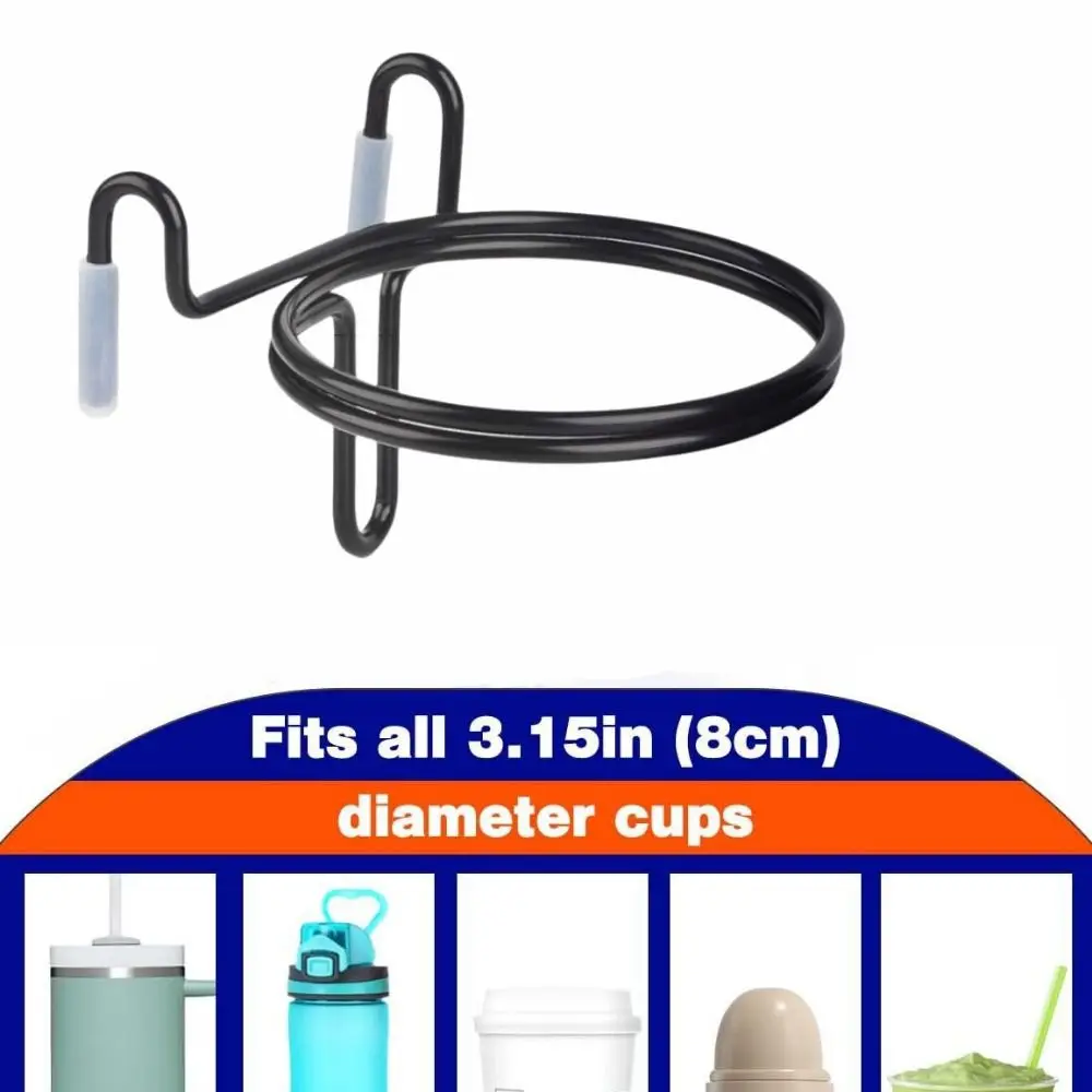 Portable Shopping Cart Cup Holder Anti-Slip Rust Proof Hanging Mug Holder Space Saving Durable Coffee Bottle Storage Rack