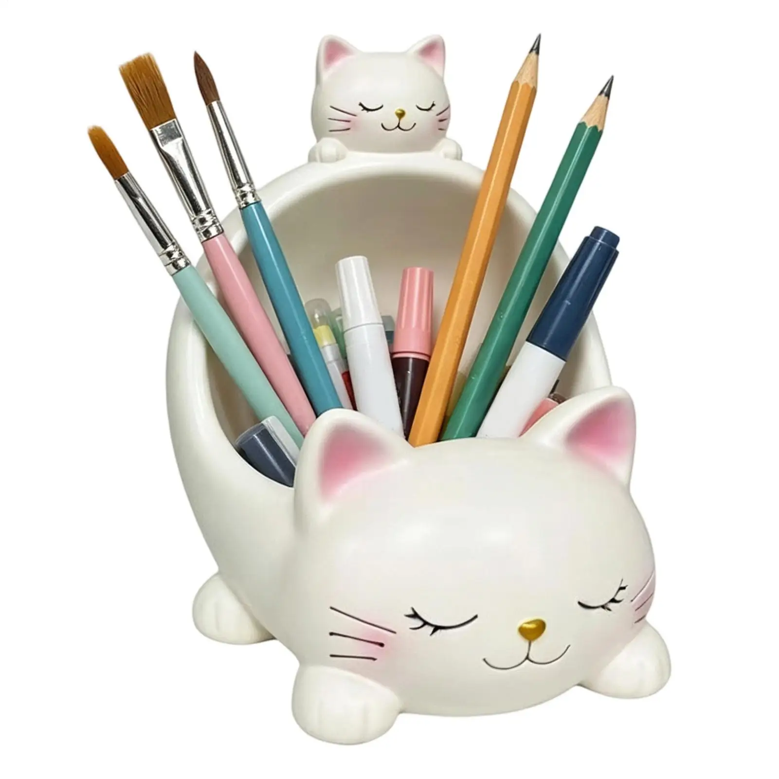 Small Jewelry Dish Resin Cute Cat Figurine Home Decor Decorative Ring Holder For Watches Hair Clips Coin Rings Necklace Earrings
