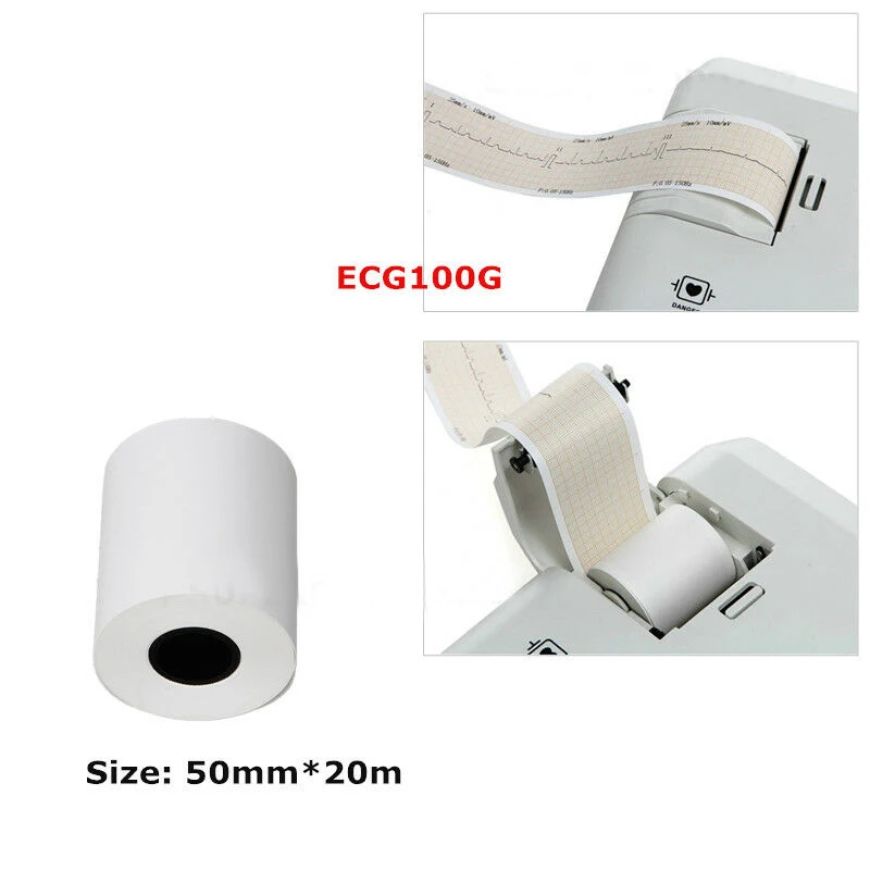 50mm*20m EKG Electrocardiograph Thermal Printer Paper Recording Print Paper For CONTEC ECG80A ECG100G ECG90A ECG Machine