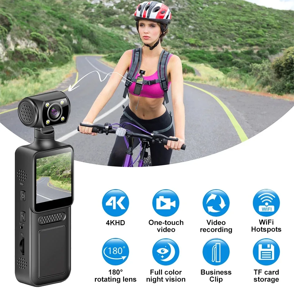 M13 Portable 4K WiFi Body-Worn Camera for Outdoor Sports for Bike Action Adventures Cross-Border Travel Bicycle Driver Recorder